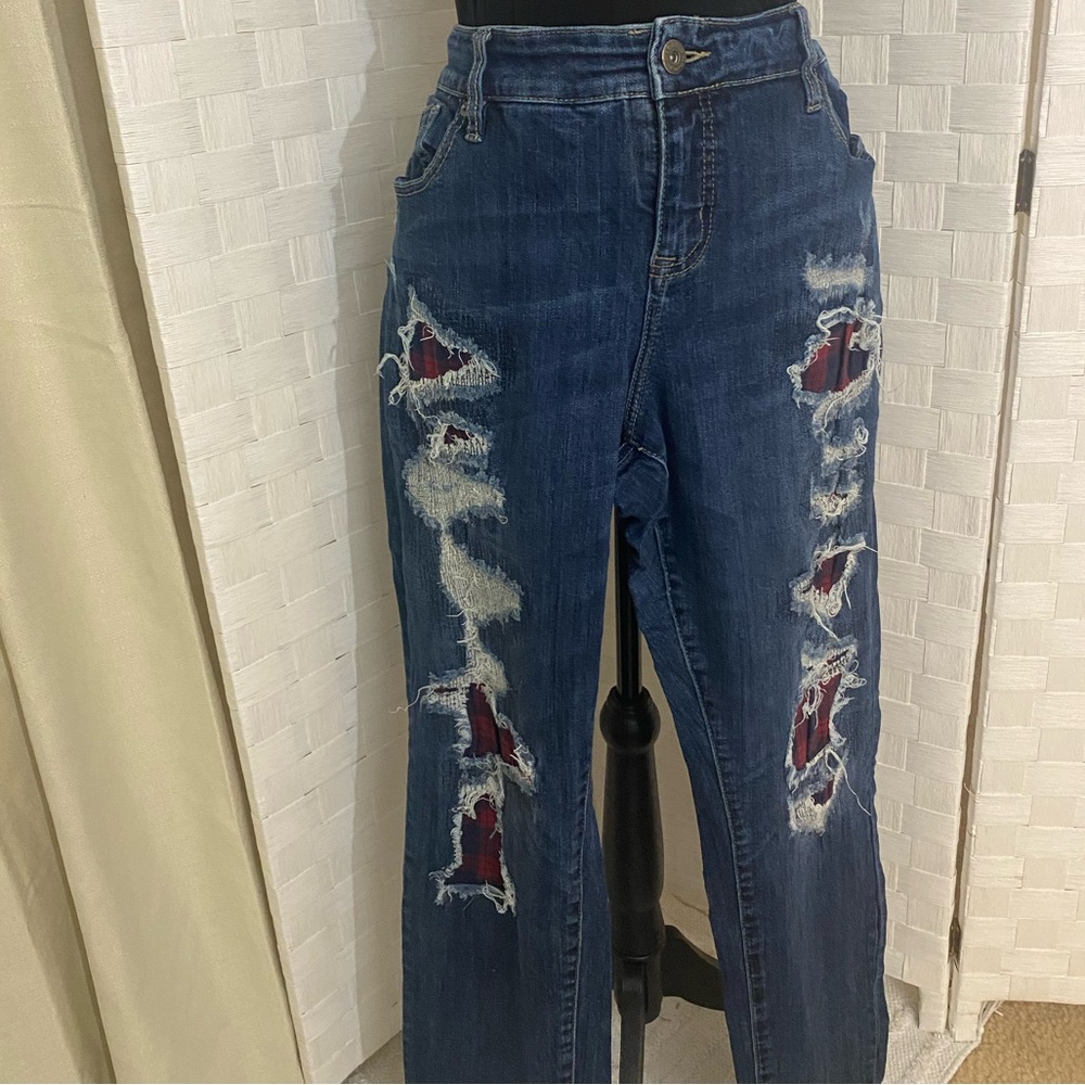 Torrid Distressed Blue Jeans for Women - Picture 3 of 5